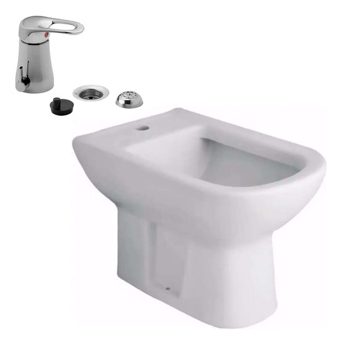 Combo Bidet Sanitario 1 Agujero Grifería Monocomando Canilla