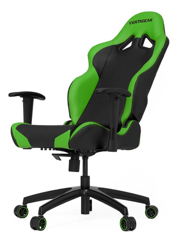 Silla De Escritorio Vertagear Sl2000 Vg-sl2000 Gamer Ergonómica  Negra Y Verde Con Tapizado De Cuero Sintético