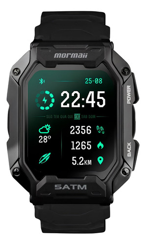 Relógio Smartwatch Mormaii Force Militar Resistente Preto