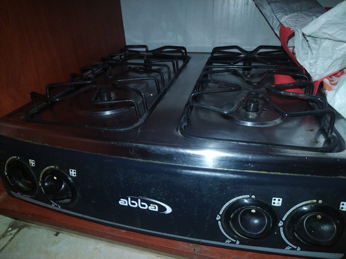 Estufa Sobremesa Abba Gas Propano 4p Aluminio Negro Sg4005 