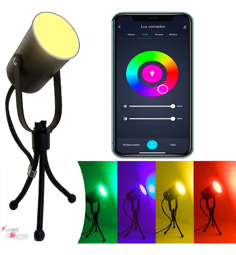 Proyector Programable Luz Rgb Deco Led 7w Smartphon App Wifi