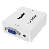 Adaptador Convertidor Vga A Hdmi Audio Tv Monitor Pc X1 Blan