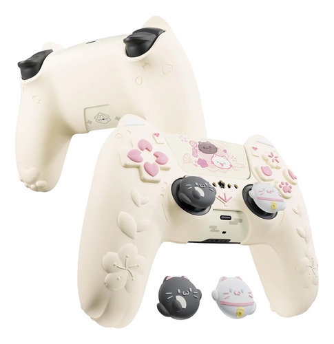 Playvital Funda De Silicona Para Ps5 Mando-gatito Sakura