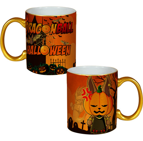 Taza De Halloween De Dragon Ball Z Personalizada Dorada M269