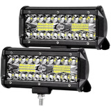 Par De Faros Barras Auxiliar 40 Leds 120w Spot + Flood X2