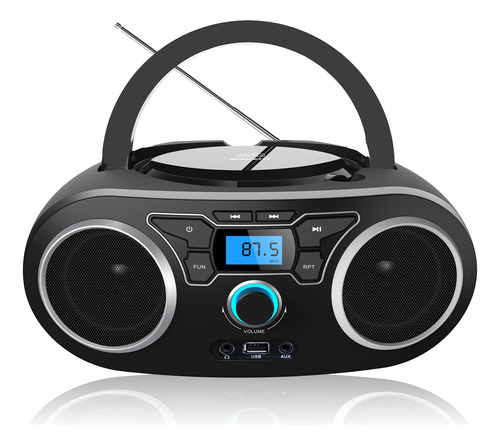 Reproductor De Cd De Radio Portátil Con Bluetooth Y Radio .