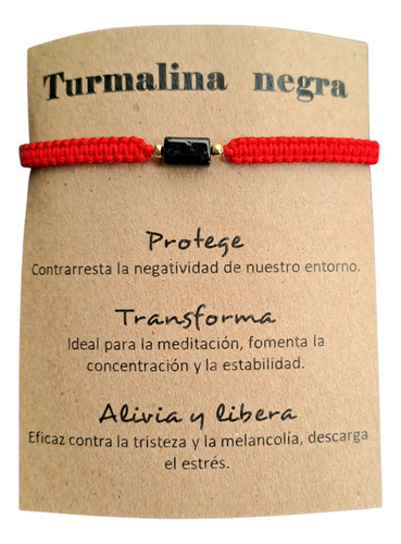 Pulsera Tejida Amuleto Turmalina Negra Original Protección