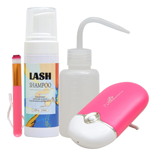 Shampoo Para Extensiones De Pestañas + Accesorios De Lavado