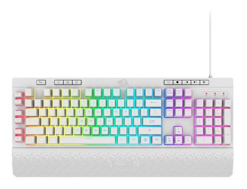 Teclado Gamer Membrana Shiva K512w Rgb Blanco Redragon Español Latinoamérica