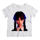 Camiseta Infantil Wandinha  Serie  Netflix  Rosto  Seria  Es