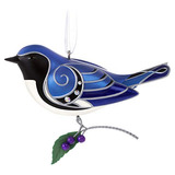 Ornamento De Navidad 2020 De Belleza De Aves Negro Garg...