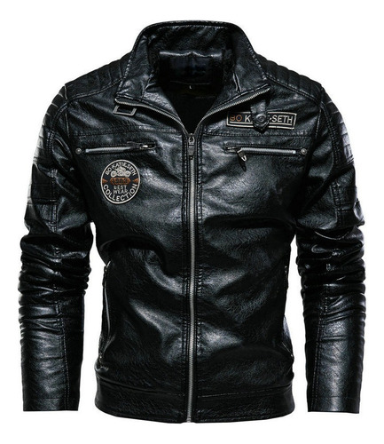 Chaqueta De Cuero Para Hombre, Abrigo Polar Para Moto