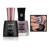 Kit Esmalte Risque Diamond Gel Seda Lilás + Top Coat