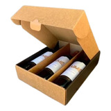 Cajas Para 3 Vinos Acostados 35x29x09 X10u Micro Corrugado 