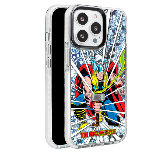 Funda Para iPhone Thor Marvel Con Tu Nombre Personalizada