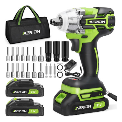 Llave De Impacto Pistola Taladro Eléctrica Inalámbrica 2 pila Verde MER+BS+01 MERION | Envío gratis
