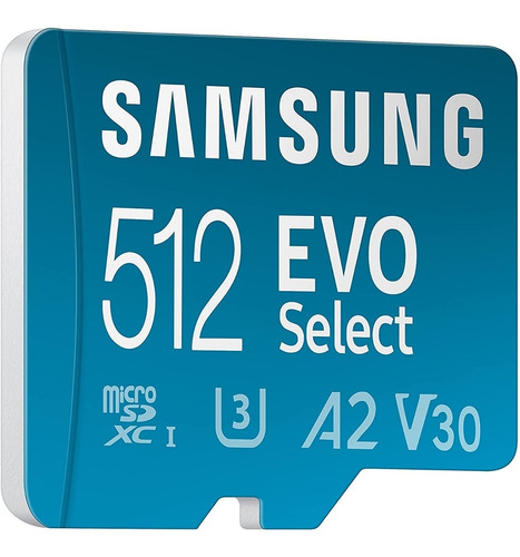 Memoria Micro Sd 512 Gb Samsung Evo Select Clase 10 V30 4k