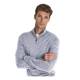 Sweater De Punto Con Cierre, Hombre, Cuello Subido 