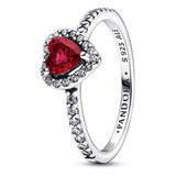 Anillo Pandora  Corazón Elevado Rojo San Valentin Amor