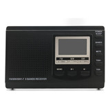 Rádio De Banda Completa Portátil Fm Am Sw Preto Hrd-310