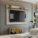 Painel Home Theater Tv Até 70 Polegadas Off White Marrom