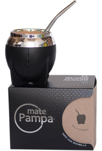 Mate Pampa Torpedo Térmico Con Bombilla Boca Cerrada