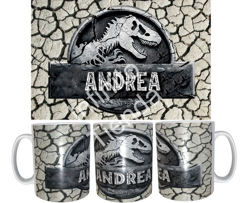 Mug Jurassic World Personalizado Con Tu Nombre