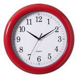 Reloj De Pared Redondo Rojo Clasico Decorativo Para Sala De