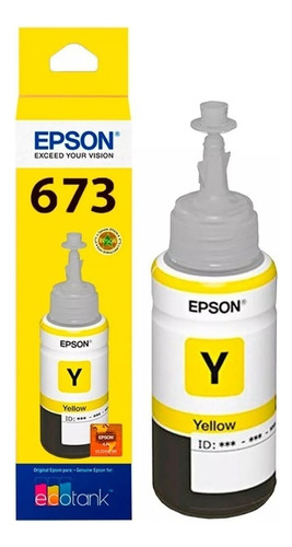 Tinta Para Impresora Epson T673 Color Amarillo De 70 Ml