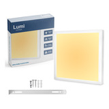 Kit 4 Plafon Painel Led Lumi Sobrepor Quadrado 12w Luz Branco Quente 3500k Bivolt