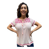 Blusa Remera Bordada Algodon Talles Grandes Verano Anaandi