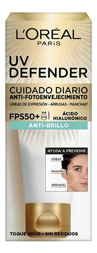 Protector Solar L'oréal Paris Anti Brillo Fps50 Uv Defender