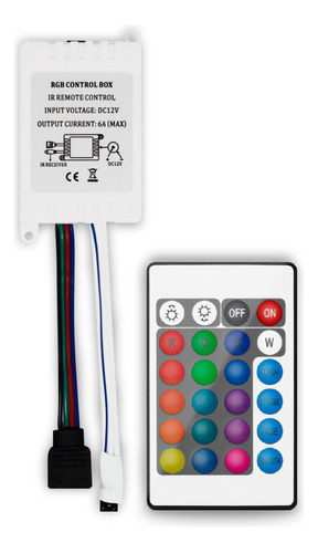 Tiras De Led Controladora Rgb Control Remoto 16 Colores 12v