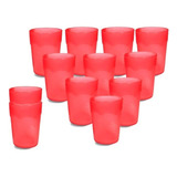 Set  X 12 Vaso Tutti Frutti Colombraro Color Rojo