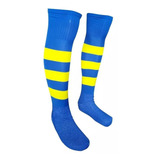 Kit 22 Pares Meião De Futebol Listrado Azul Royal E Amarelo