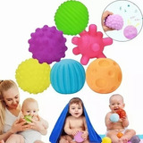 Pelota Sensorial Para Bebés Blanda Con Sonido 6 Piezas