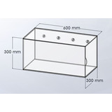 1 Caja Acrílico 6mm Repisa 60x30x00cm Cierre Imán Y Manija 