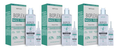 Bioplex Nasce Fios Shampoo+tonico Softhair 3 Unidades