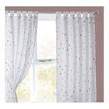 Cortinas Juego 2 Paños Infantil Jean Cartier Estrellas Rosa