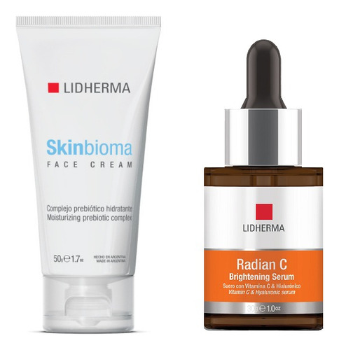 Radian C Brightening Serum + Skinbioma Face Cream Lidherma 