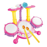 De Batería For Niños Con Baquetas Y Micrófono, Bongos,