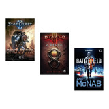 Kit 3 Livros Games Starcraft Diablo Battlefield *