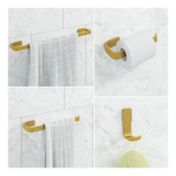 Kit De Acessórios Para Banheiro Lavabo 4 Peças Dourado