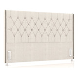 Cabeceira Box Queen 160cm Estofada Frizza Linho Creme