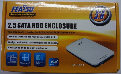 Case Gaveta Externa P/ Hd/ssd Sata 2.5 Usb 3.0 Feasso