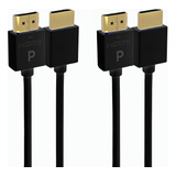 Cable Hdmi Delgado Pacroban, Conector Chapado En Oro De 24 Q