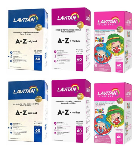 Kit Vitaminas A-z Para Família 2 Homem  2mulher E 2 Infantil