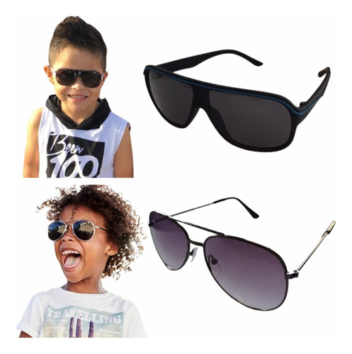 Lentes Gafas De Sol Niños Niñas Infantil Aviador Hip 2pzs