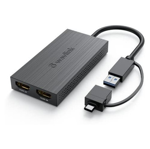 Adaptador Wavlink Usb 3.0 O Usb C A Hdmi Para Monitores Dual