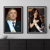 Cuadros Cristina Y Nestor Kirchner Set X2 30x40cm Deco